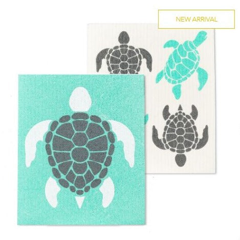 Sea Turtles Swedish Dishcloth Set of 2