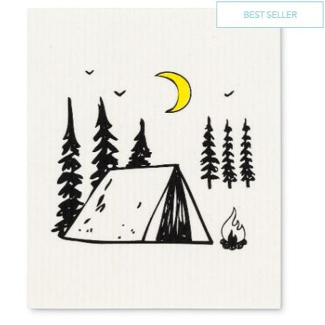 Camping Motif Swedish Dishcloth Set of 2