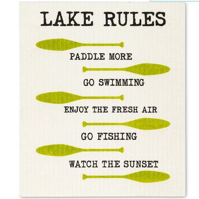 Swedish Dish Cloth Lake Rules Set of 2