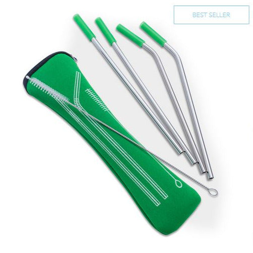 Assorted Eco Straw Set in Handy Pouch - Eco Friendly