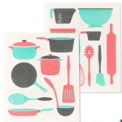 Kitchen Utensils Swedish Dishcloth Set of 2
