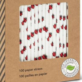 Eco-Friendly Fun Paper Straws - 100 Pieces