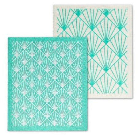 Art Deco Graphic Swedish Dishcloth Set of 2