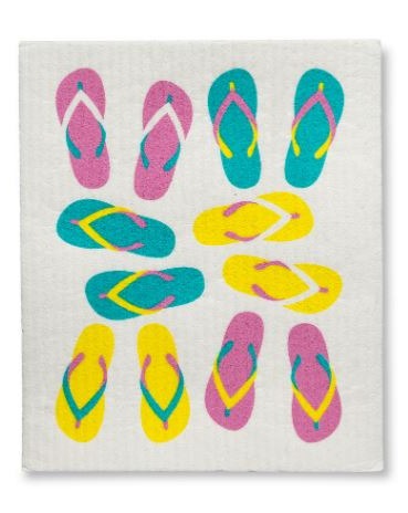 Flip Flops Swedish Dishcloth Set of 2
