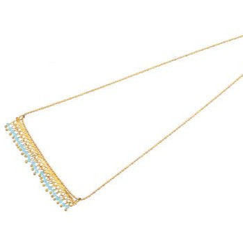 Bar Necklace with Bead Fringe