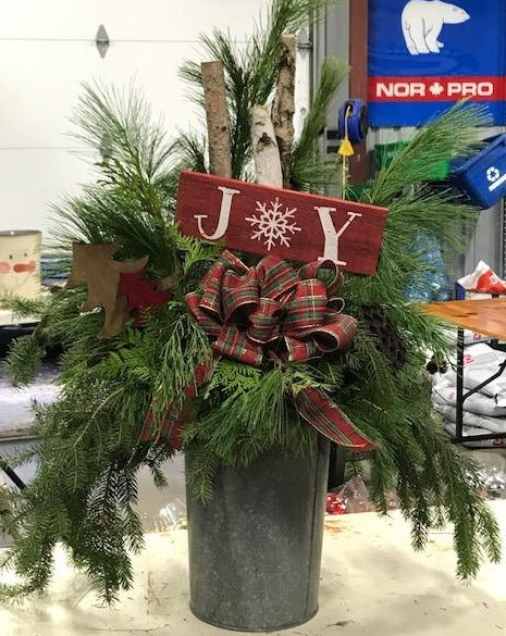 Christmas Porch Bucket Arrangement Workshop Nov 10 7-9pm