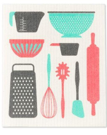 Kitchen Utensils Swedish Dishcloth Set of 2