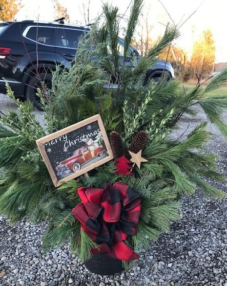 Christmas Porch Bucket Arrangement Workshop Nov 12 7-9pm