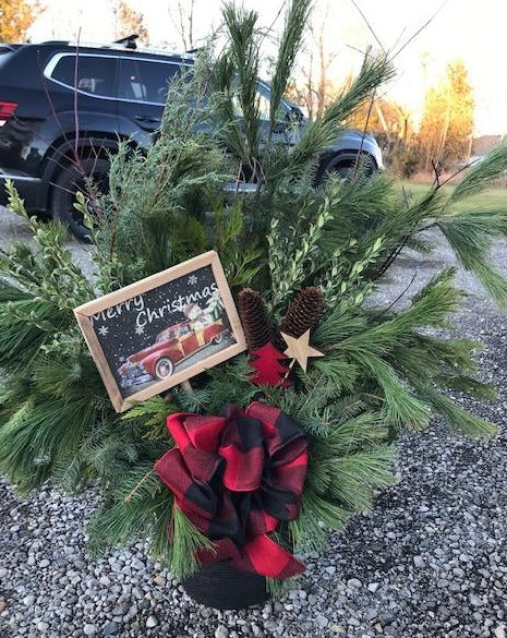 Christmas Porch Bucket Arrangement Workshop Nov 10 7-9pm