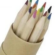 Recycled Paper Tube with Coloured Pencils
