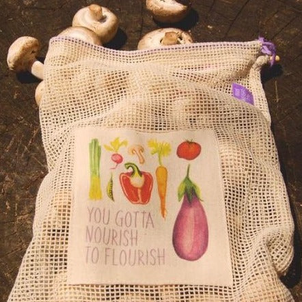 Reusable Produce Bag -  reusable grocery bag, produce bag, bulk food bag, vegetable bags, dry goods bag, mesh bag