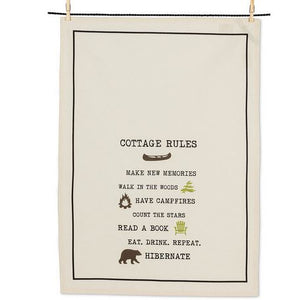 Tea Towels Cottage Collection - Cottage Rules 100% Cotton