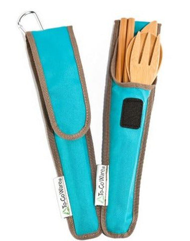 To-Go Re-usable Bamboo Cutlery and Chopsticks Set