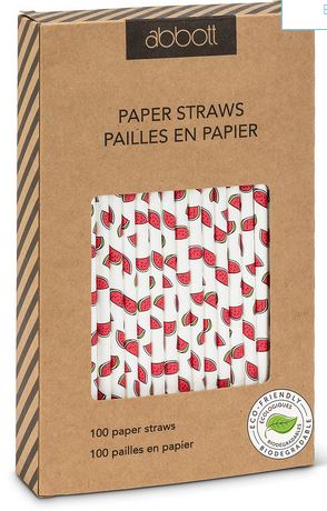 Eco-Friendly Fun Paper Straws - 100 Pieces